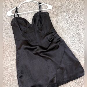 Forever 21 Black Satin Dress